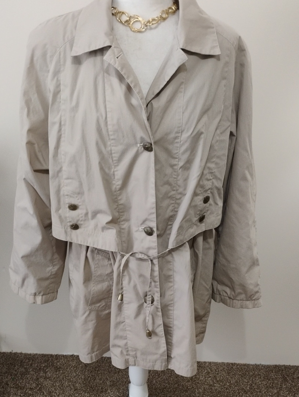 Totes Women's Drawstring Waist Trench Coat